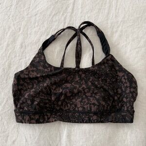 lululemon athletica Black & Brown Printed Strappy Sports Bra